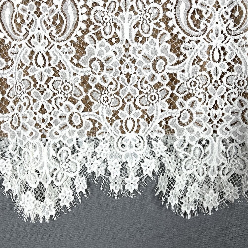 NWT For Love & Lemons Vika Floral Lace Mini Skirt Womens Size Large L White Sexy - Picture 10 of 16